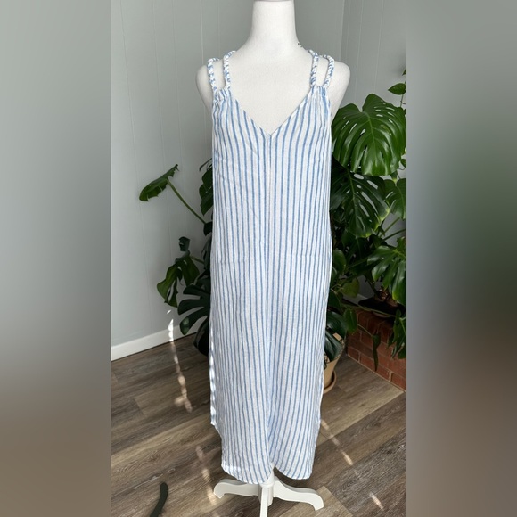 🛍️Rachel Zoe blue white sleeveless dress Size M - Picture 1 of 6